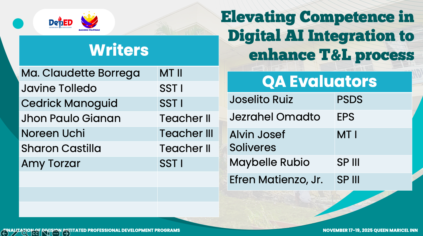 name of participants