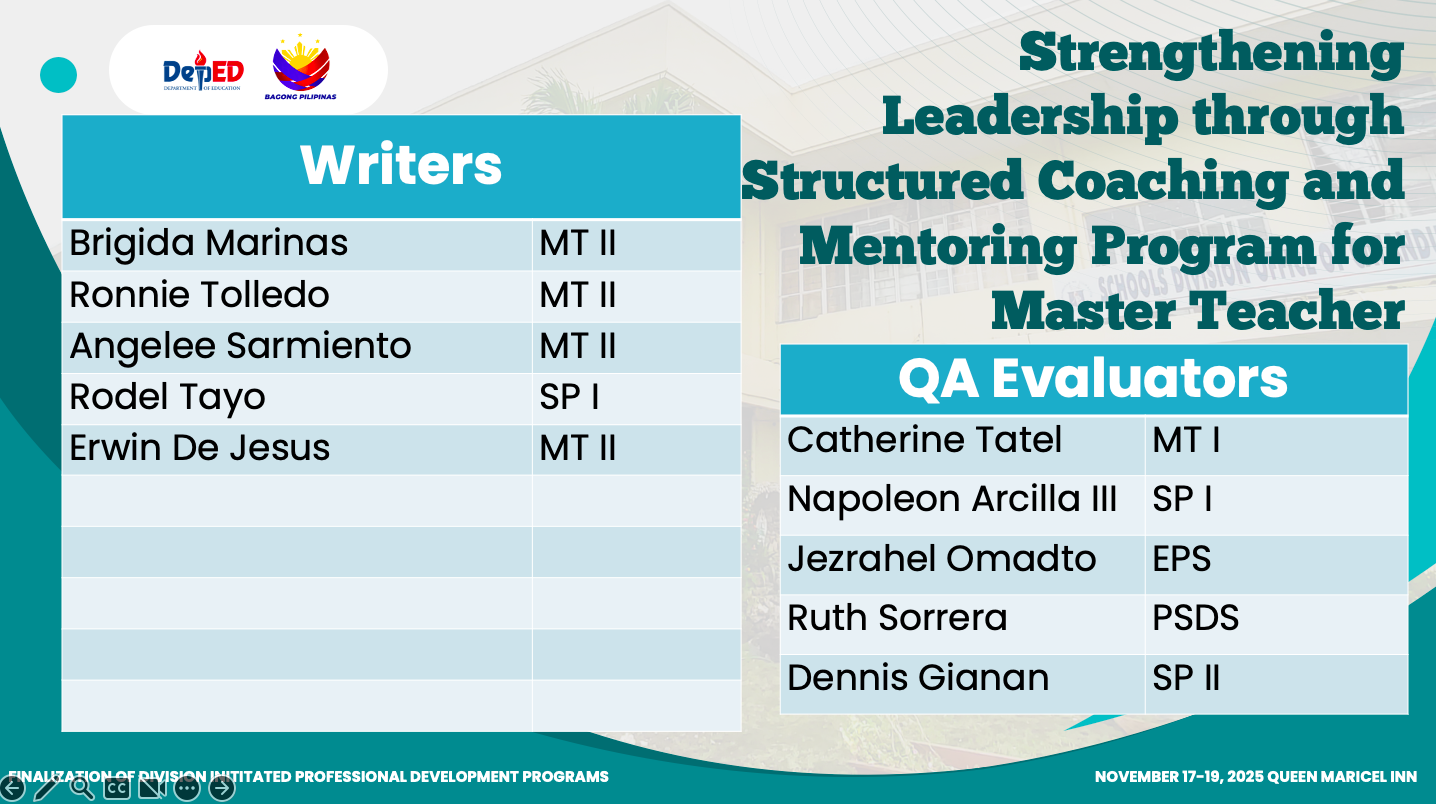 name of participants