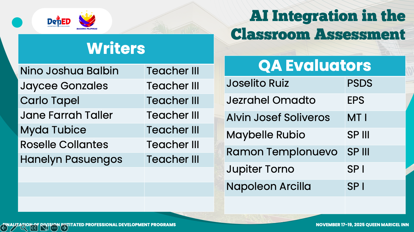 name of participants